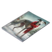 Greyhound Hond in Sneeuw Kerstmis Notitieboek (Linkerzijde)