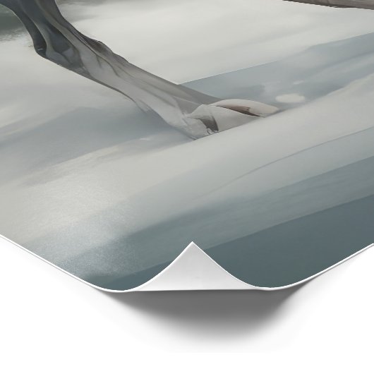 Greyhound Hond in Sneeuw Kerstmis Perfect Poster (Hoek)