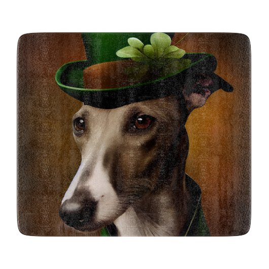 Greyhound hond in St. Patrick's Day jurk Snijplank (Voorkant)