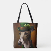 Greyhound-hond in St. Patrick's Day-jurk Tote Bag (Achterkant)