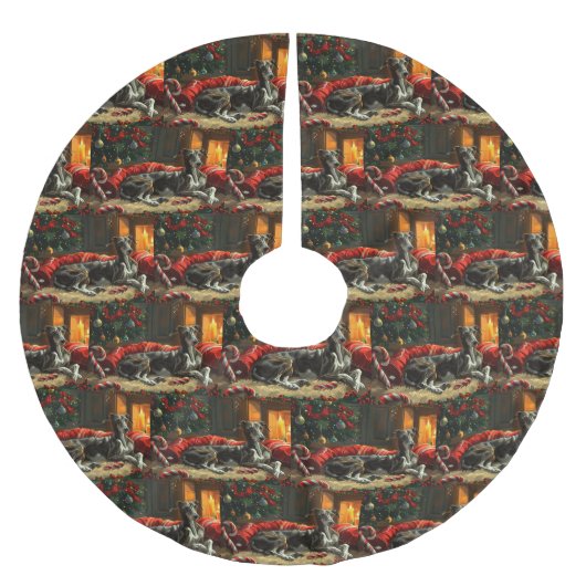 Greyhound Hond Kerstfeest Kerstboom Rok (Voorkant)