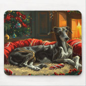 Greyhound Hond Kerstfeest Muismat (Voorkant)