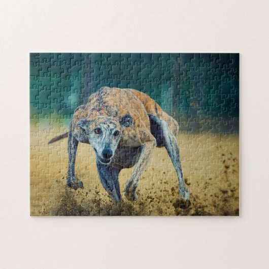 Greyhound-hond. Legpuzzel (Horizontaal)