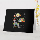Greyhound Hond Licht Kerst Rendier Boom Xmas G Kaart (Gele Bloem)