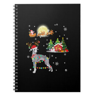 Greyhound Hond Licht Kerst Rendier Boom Xmas G Notitieboek