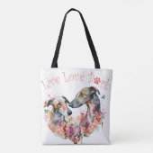 Greyhound Hond Moeder Bloemstuk Tote Bag (Achterkant)