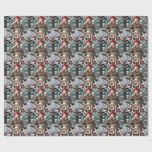 Greyhound Hond Rijden Motorfiets Kerstmis Cadeaupapier (Vlak)