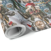 Greyhound Hond Rijden Motorfiets Kerstmis Cadeaupapier (Rol Hoek)