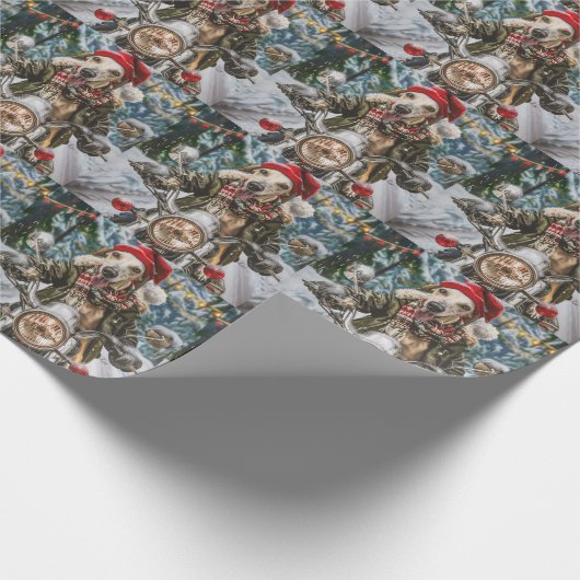 Greyhound Hond Rijden Motorfiets Kerstmis Cadeaupapier (Hoek)