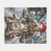 Greyhound Hond Rijden Motorfiets Kerstmis Fleece Deken (Voorkant (Horizontaal))