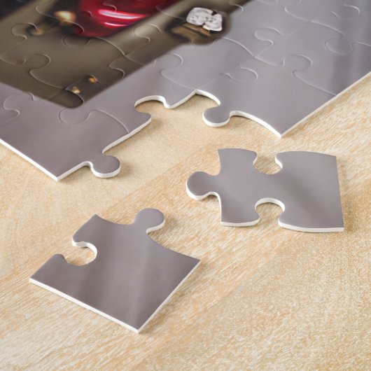 Greyhound Hond Rijden Motorfiets Kerstmis Legpuzzel (Zijkant)