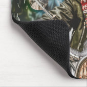 Greyhound Hond Rijden Motorfiets Kerstmis Muismat (Hoek)