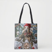 Greyhound Hond Rijden Motorfiets Kerstmis Tote Bag (Voorkant)