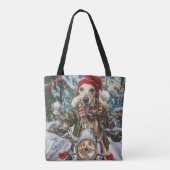 Greyhound Hond Rijden Motorfiets Kerstmis Tote Bag (Achterkant)