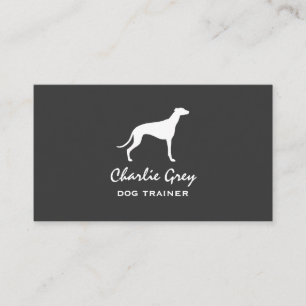 Greyhound Hond Silhouet Grijs en Wit Visitekaartje