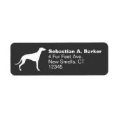 Greyhound Hond Silhouet Retouradres Etiket (Voorkant)