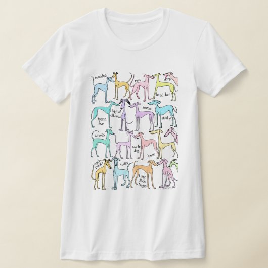 Greyhound Honden 19 Grappige Honden T-shirt (Laagn)