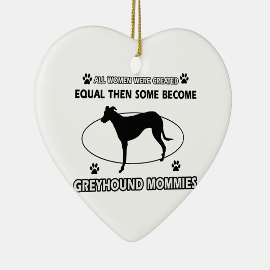 Greyhound honden ontwerpen keramisch ornament (Rechts)