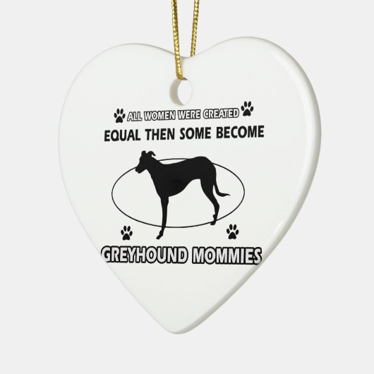 Greyhound honden ontwerpen keramisch ornament (Links)