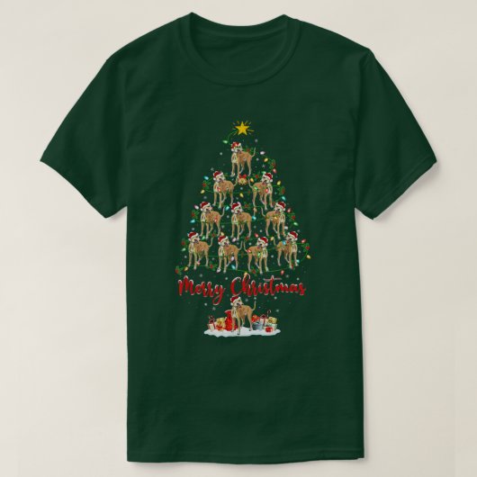 Greyhound Hondenliefhebber Matching Santa Greyhoun T-shirt (Design voorkant)
