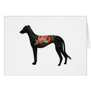 Greyhound Hondenras Boho Floral Saddle Card