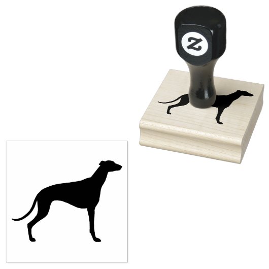 Greyhound Hondenras Silhouet Rubberstempel (Gestempeld)