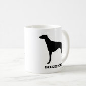 Greyhound Hondenras Silhouette Custom Koffiemok (Voorkant rechts)
