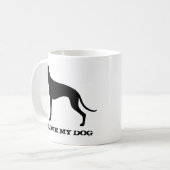 Greyhound Hondenras Silhouette Custom Koffiemok (Voorkant links)