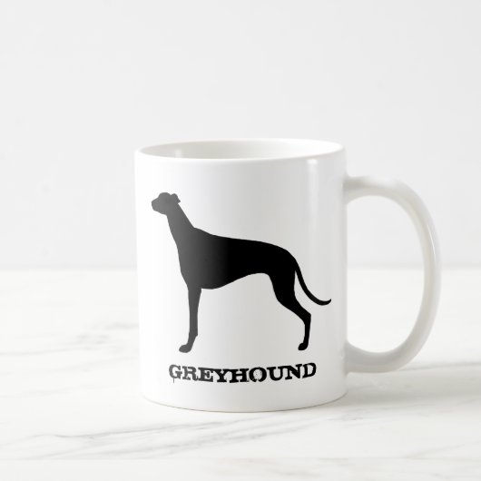 Greyhound Hondenras Silhouette Custom Koffiemok (Rechts)