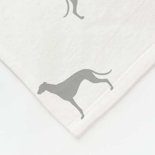 Greyhound Hondenras Silhouettes Patroon Fleece Deken (Hoek)