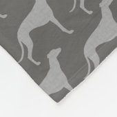 Greyhound Hondenras Silhouettes Pattern Grey Fleece Deken (Hoek)