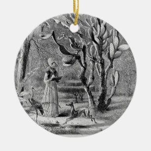 Greyhound in de tuin 1872 - picturesque america keramisch ornament