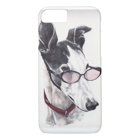 Greyhound in glazen Hond Art iPhone 7 Hoesje (Achterkant)