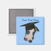 Greyhound in Gradup Cap Funny Dog Magnet (Voorkant / Achterkant)