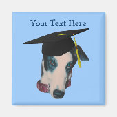 Greyhound in Gradup Cap Funny Dog Magnet (Voorkant)