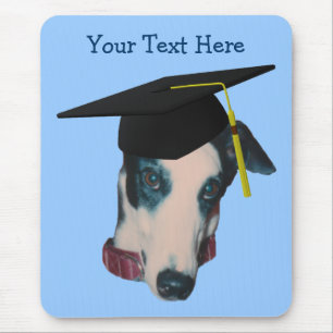 Greyhound in Gradup Cap Funny Dog Mousepad Muismat