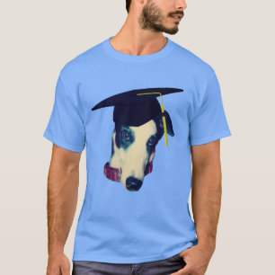 Greyhound in Gradup Cap Funny Dog T-shirt