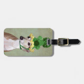 Greyhound in Groen Gebreid Pet Bagagelabel (Voorkant horizontaal)