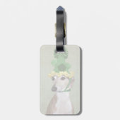 Greyhound in Groen Gebreid Pet Bagagelabel (Achterkant verticaal)