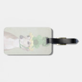 Greyhound in Groen Gebreid Pet Bagagelabel (Achterkant horizontaal)