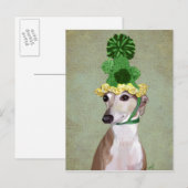 Greyhound in Groen Gebreid Pet Briefkaart (Voorkant / Achterkant)