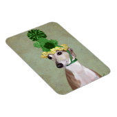 Greyhound in Groen Gebreid Pet Magneet (Rechterzijde)