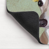 Greyhound in Groen Gebreid Pet Muismat (Hoek)