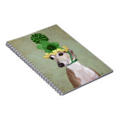 Greyhound in Groen Gebreid Pet Notitieboek (Rechterzijde)