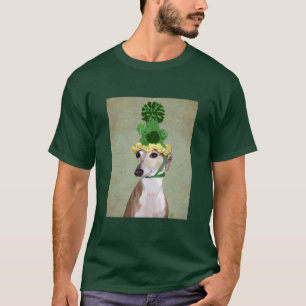 Greyhound in Groen Gebreid Pet T-shirt