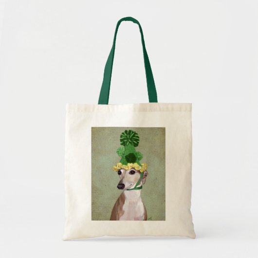 Greyhound in Groen Gebreid Pet Tote Bag (Voorkant)