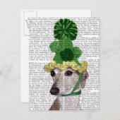 Greyhound in Groen rond Pet 2 Briefkaart (Voorkant / Achterkant)