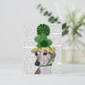 Greyhound in Groen rond Pet 2 Briefkaart (Staand voorkant)