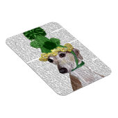 Greyhound in Groen rond Pet 2 Magneet (Rechterzijde)