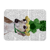 Greyhound in Groen rond Pet 2 Magneet (Horizontaal)